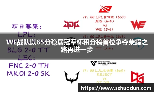 WE战队以65分稳居冠军杯积分榜首位争夺荣耀之路再进一步